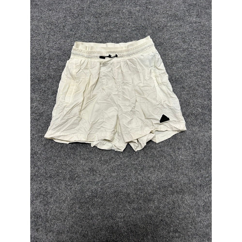 Adidas Athletic Shorts Womens Size S White Recycled Polyamide Sporty Casual